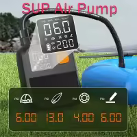 Bomba de aire eléctrica portátil, bomba de SUP inalámbrica de 80W, batería recargable de 20PSI 8000mAh, bomba de tabla de Paddle, iluminación LED, para inflables - details 6