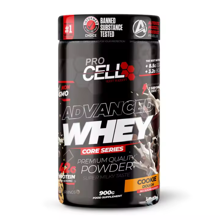 Proteina Concentrada - Whey Core 900gr Cookie Dough ( toppings cookie) Procell Sport - Suplemento Deportivo Alto en Proteína y  Bajo  en Carbohidratos - 1