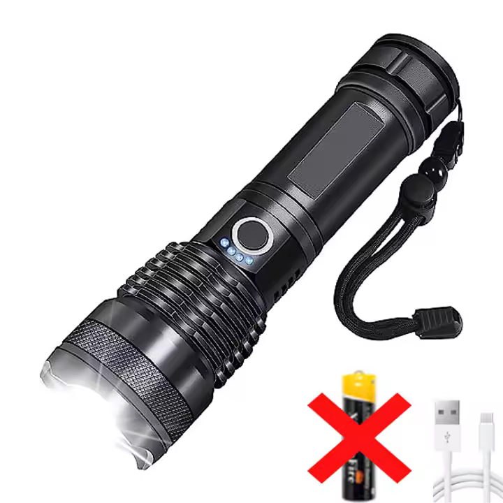 Linterna Táctica De Láser Y LED Blanca 15000 Lumens Zoomable Impermeable Torcha Ajustable Para Camping Y Senderismo Al Aire Libre - 1
