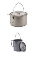 Juego De Cocina De Camping Widesea De Titanio Con Olla Y Sartén Para Turismo Y Paseos Al Aire Libre Sin Desmontaje - details 3