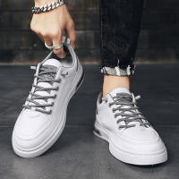 Zapatos Casuales Para Hombre En Blanco Tenis Ligeros Zapatos Vulcánicos Blanco Zapatos Todoterreno Hombre Plataforma Sin Cordones - details 17
