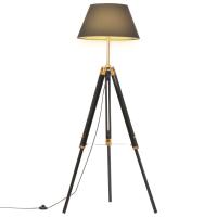 vidaXL Lámpara de Trípode Madera Maciza de Teca 141 cm Luz Piso Color Gris,  Marrón,  Marrón y negro y mas - details 4