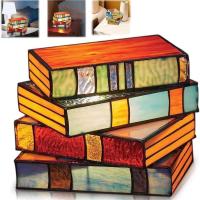 1 lámpara de Libro de Vidrio coloreado, lámpara de mesa con iluminación para Rincón de Lectura, lámpara de Mesa para decoración del Hogar - details 0