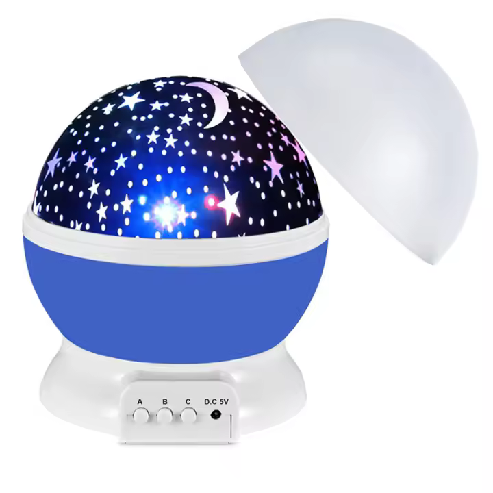 Lámpara De Noche LED Estelar Giratoria Para Dormitorio Infantil Iluminación De Galaxia Y Luna Regalo Para Niños Luz De Cama Rotativa Con Proyector De Estrellas - 1