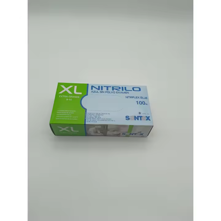 Guantes de Nitrilo Santex Blanco sin Polvo, Talla XL, Estuche 100uds - Calidad 3.5gr (Sanitario, Alimentación, Horeca) - 1