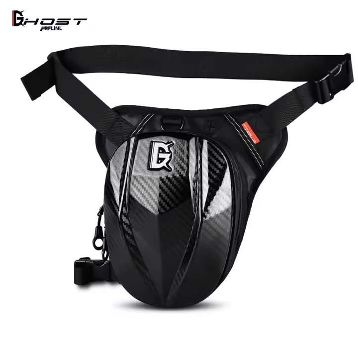Bolsa De Pierna Impermeable Para Motocicleta Carbono Fibra Caja Rígida Hombro Pack Casual Exterior Para Hombres Y Mujeres - 1