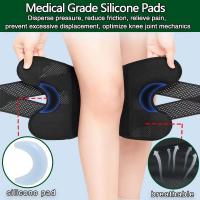 Rodillera ajustable para hombres y mujeres con estabilizador lateral para correr, hacer ejercicio y deportes. Rodillera de compresión rotuliana para dolor de artritis, desgarro de menisco y recuperación de lesiones por tendinitis (1 unidad). - details 0