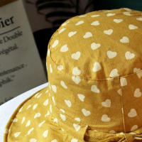 Sombrero Para Mujer Verano Impresión De Amor Gran Alas Protección Solar Algodón Y Lino Plegable Sombrero De Pescador - details 10