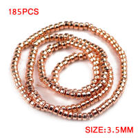 185pcs De Piedras Naturales Hematita En Color Rosa Oro 3X2mm Espaciadores Redondos Para La Creación De Joyas Pulseras DIY - details 7