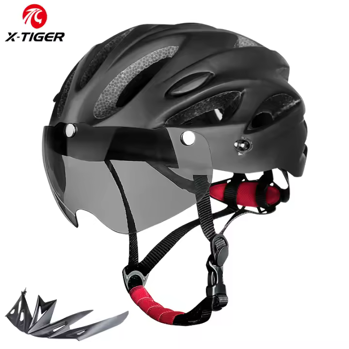 Casco De Bicicleta X-TIGER Para Adultos Con Luz Trasera LED Modo Doble Gafas Ajuste 58-62cm Ligero Y Transpirable Para Ciclismo - 1