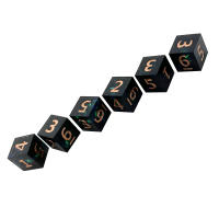 Set De 6 Poliedros Exquisitos En Resina Multicolor Retro Para Juegos De Mesa DND RPG TRPG Juguete Portátil Para Fiestas - details 8