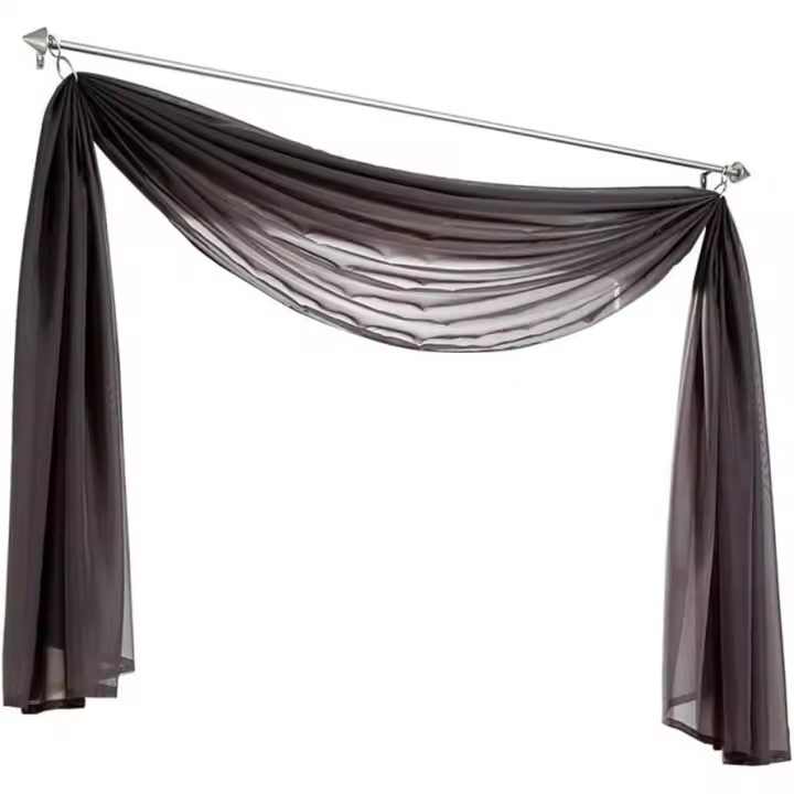Conjunto de 1 cortina de gasa transparente para dormitorio, salón, boda, gris, 140*400cm - 1