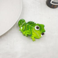 Pinza Para El Cabello De Dinosaurio Verde Y Lagarto De Dibujos Animados Para Niñas Accesorio De Moda Para El Pelo De Adulto - details 4