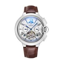 Reloj De Pulsera Automático De Lujo Para Hombre Estilo Casual Con Fase Lunar Y Calendaría Resistente Al Agua Cuero Y Acero Inoxidable - details 12