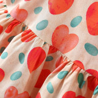 Vestido De Verano Para Bebé Niña Con Estampado De Amor Y Lazo En Algodón Vestido De Fiesta Con Mangas Flounce Estilo Coreano - details 11