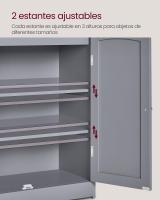 Armario de Baño, Mueble con 2 Puertas, 2 Estantes Ajustables, 30 x 60 x 100 cm, para Comedor, Cocina, Salón - details 10