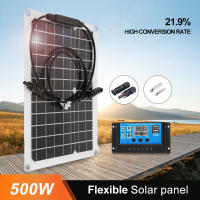 Panel Solar Flexible 500W 12V Cargador De Batería USB Doble Con Controlador De 10A-60A Para Viajes Al Aire Libre Camping - details 0
