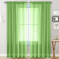 Cortina De Ventana Transparente De Terylene De Color Sólido Para Sala De Estar Y Dormitorio Decoración Simple De Cortina Moderna Sin Cierre - details 11
