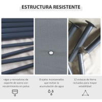 Outsunny Cenador con Techo al Aire Libre Gazebo Pabellón Exterior con Pared Lateral Cenador Carpa de Jardín 4x3 m Marco de Acero para Fiesta Eventos - details 3