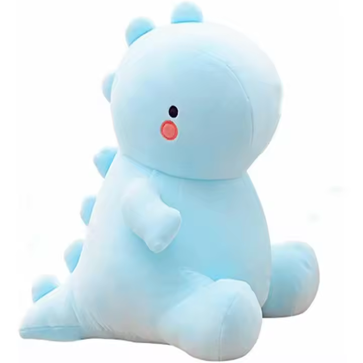 Lindos juguetes de peluche de dinosaurio, muñecos de peluche de dinosaurio gordo, peluche de dinosaurio suave, regalos de cumpleaños para niños, niñas y niños, color azul - 1