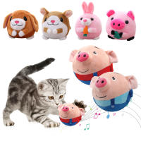 Muñeco De Peluche Animado Con Música Y Vibración Juguete Interactivo Eléctrico Para Mascotas Resistente Mordida Bola Saltarina De Cerdo Para Perros - details 1