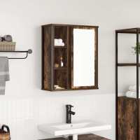 vidaXL Mueble de baño de pared con espejo roble ahumado 50x21x60 cm - details 0