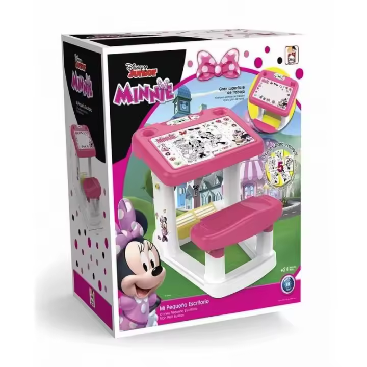 Pupitre Minnie de Chicos con Compartimentos de Almacenamiento y Láminas para Colorear - 1