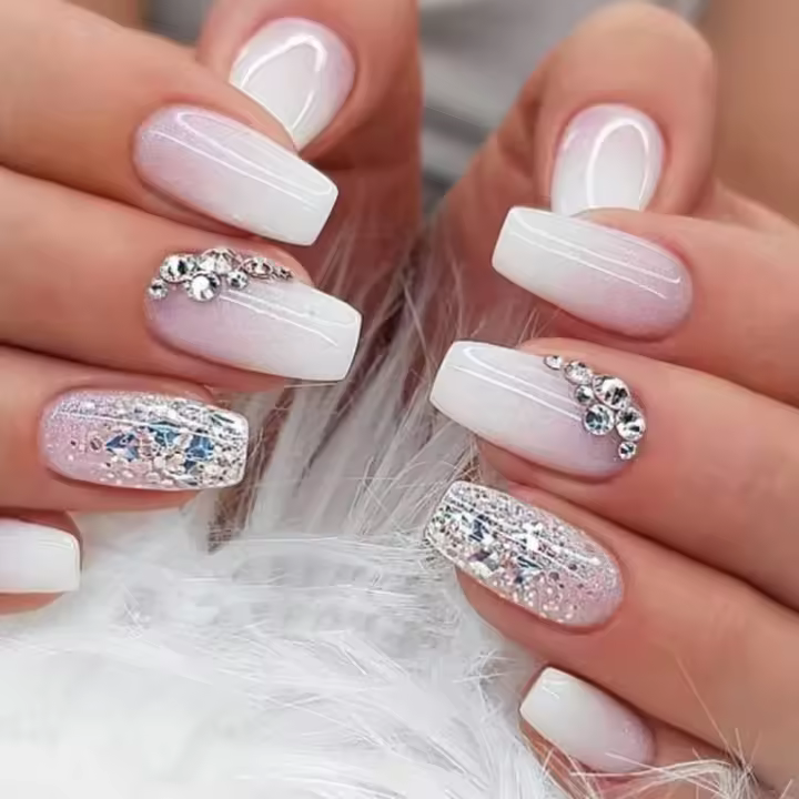 Uñas postizas Aurora coloridas with pegamento, Uñas postizas Francesas grandes, 24 Uñas acrílicas de cobertura complete with Almendra, uñas a presión, para Arte de uñas de Mujeres y niñas. - 1
