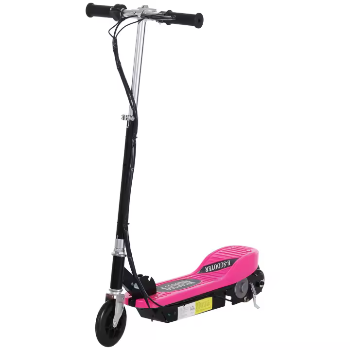HOMCOM Patinete Eléctrico Plegable para Niños y Adolescentes de +7 Años Velocidad de 10 km/h Scooter Eléctrico con Manillar Ajustable en Altura y Frenos Carga Máx. 50 kg 78x37x91-99 cm - 1