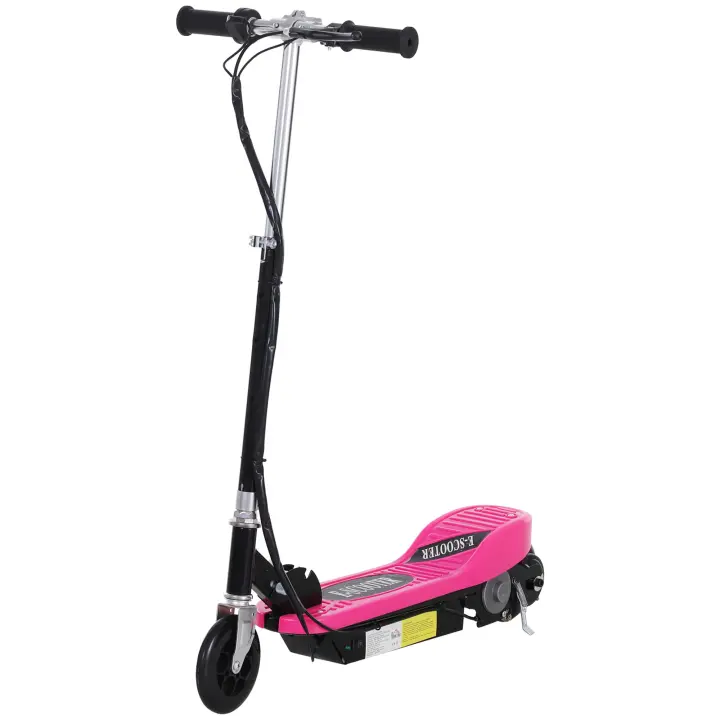 HOMCOM Patinete Eléctrico Plegable para Niños y Adolescentes de +7 Años Velocidad de 10 km/h Scooter Eléctrico con Manillar Ajustable en Altura y Frenos Carga Máx. 50 kg 78x37x91-99 cm - 1