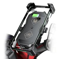 Soporte De Teléfono Móvil Para Motocicleta Con Carga Inalámbrica Rápida Y USB Montaje En Manillar De Moto Soporte Espejo - details 4