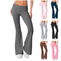 Pantalones Largos Para Mujer Leggings Elásticos De Talla Alta Estilo Athleisure Yoga Fitness Pantalones Bell Bottoms Para Verano - details 0