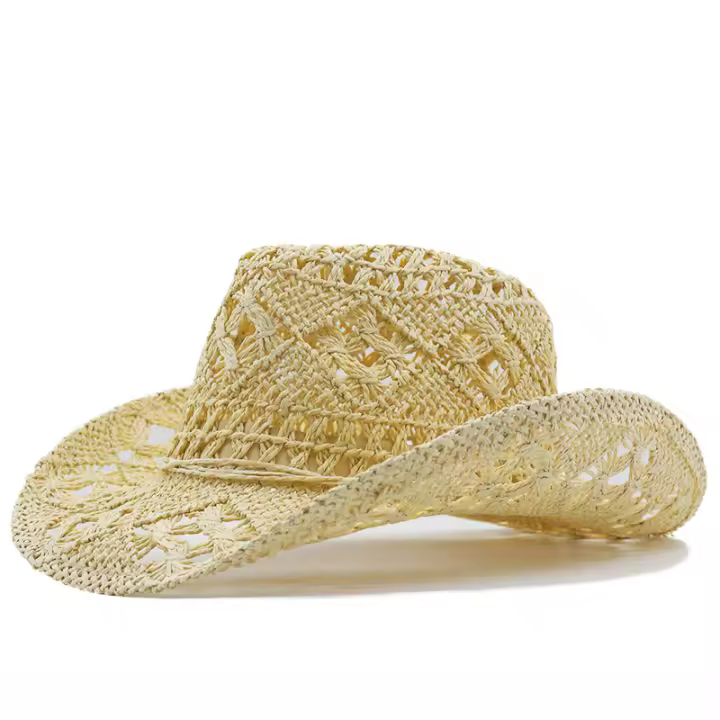 Sombrero De Paja Cow-boy Tejido a Mano Protección Solar Plegable Para Viajes Casual Unisex Oficina Regalo Para Hombres Y Mujeres - 1