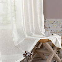 JINCHAN Cortinas Transparentes De 1 Panel Para Sala De Estar Y Dormitorio Efecto De Tela De Lino Cortina De Ventana Con Bolsa De Rodamiento Modernas Y Sencillas - details 20