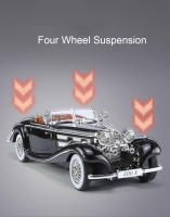 Modelo De Coche De Aleación De Zinc Vintage 1/24 Con Sonido Y Luz Juguete De Simulación Para Niños Colección De Regalo De Cumpleaños Tamaño Ajustable - details 4
