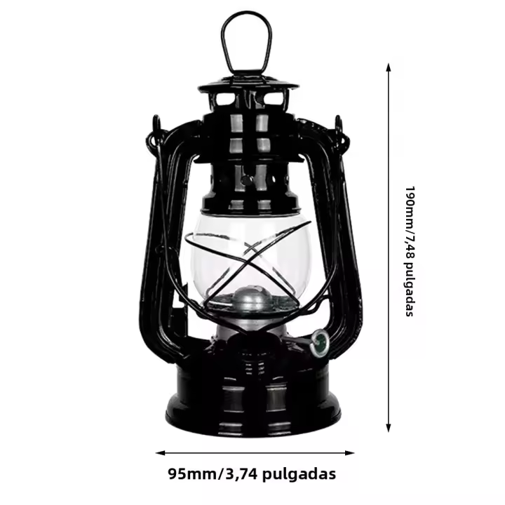 Lámpara De Aceite Para Camping Lámpara De Huracán Metálica Portátil Para Exteriores Luz De Picnic En Bolsa Iluminación Retro - 1
