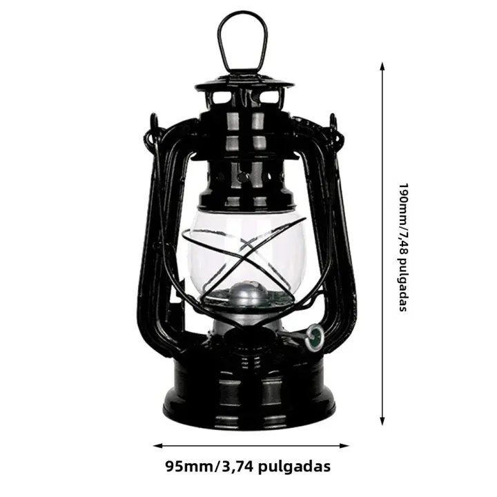 Lámpara De Aceite Para Camping Lámpara De Huracán Metálica Portátil Para Exteriores Luz De Picnic En Bolsa Iluminación Retro - 1