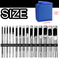 KRABALL Set De 15 Piezas Punzón De Cuero Portátil Para Herramientas De Trabajo Manual 1mm-11mm Punzón Para Correa De Cinturón Reloj - details 1