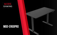 Mars Gaming MGD-ERGOPRO, Mesa Ajuste Altura Eléctrico 73-118cm, Superficie Ergonómica Fibra Carbono, Estructura Metálica, Soporte Auriculares y Gestión Cableado, Escritorio Regulable 110x60cm, Negro o Blanco - details 0