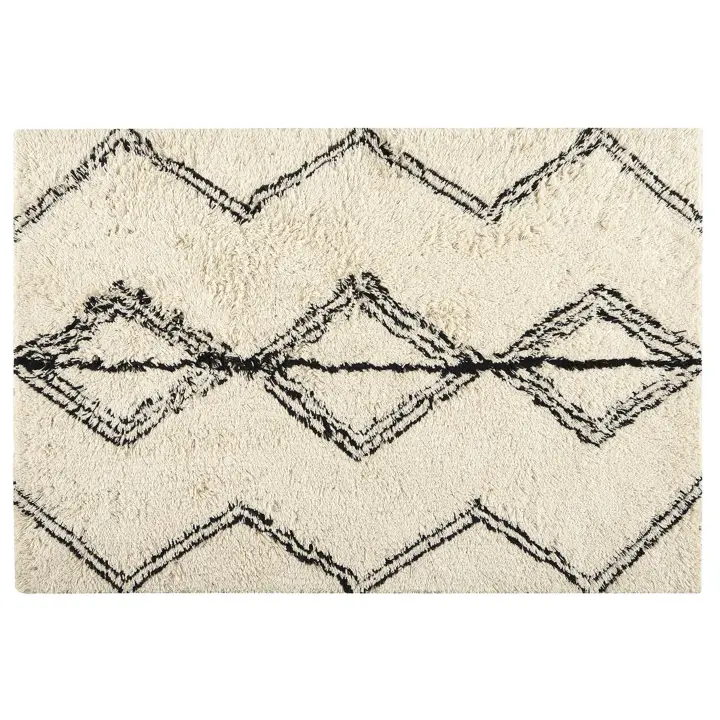 Parentesi Quadra  -  ALFOMBRA BERBERI ROMBOS BL/WH 160X230 - 1