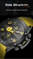 Reloj Deportivo De Cuarzo Para Hombres MEGIR Con Grande Dial Luminiscencia Resistente Al Agua Cronógrafo De Correa De Silicona Y Manos Luminosas 8115 - details 2
