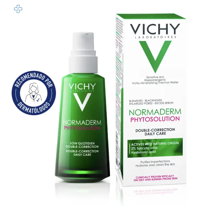 Vichy - Normaderm Phytosolution Doble Corrección crema facial con ácido salicílico y probióticos para piel grasa e imperfecciones - 1