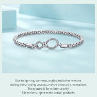 Bamoer Pulsera Básica De Amor Infinito En Plata 925 Para Mujer Enchufa Platinada Regalo De San Valentín SCB260 Estilo Clásico Geométrico - details 8
