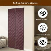 Cortina De Puerta Térmica De Alta Resistencia Sin Perforar Antigolpes Aislante De Viento Y Ruido Privacidad Para Puerta De Entrada Interior Gruesa Y Cálida - details 6