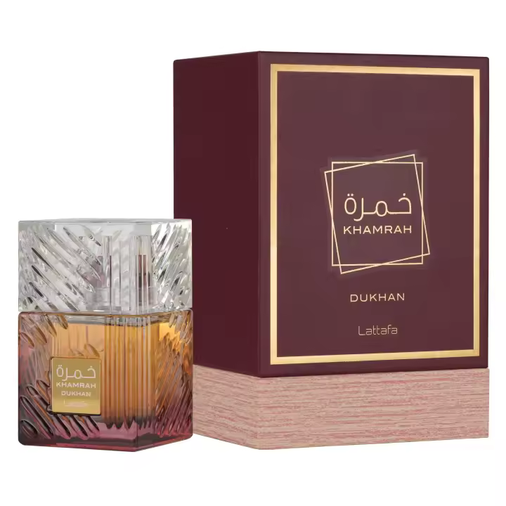 Khamrah Dukhan 100 ml de Lattafa – Perfume Árabe Amaderado y Especiado de Alta Intensidad - 1