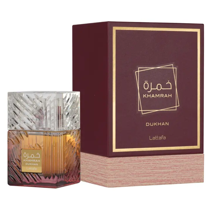Khamrah Dukhan 100 ml de Lattafa – Perfume Árabe Amaderado y Especiado de Alta Intensidad - 1