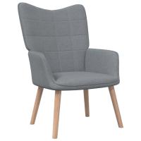 vidaXL Sillón de relax con reposapiés de tela Gris claro, Gris oscuro, Crema Sillon Dormitorio Sillon Comodos Silla Relax Sillón Sofá - details 1