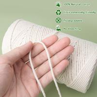Hilo de algodón Macrame de 3mm x 200m, 100% natural Macrame cuerda de algodón, Micler Makramee DIY trenzado Garn para decoración, Bohemia adornos de tejer, decoraciones Wedg - details 1