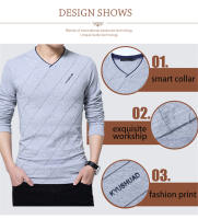 Camiseta De Manga Larga Para Hombre Estilo Casual Slim Fit Con Cuello En V Moda Harajuku Ropa Deportiva Camisetas Top Para Todas Las Estaciones - details 4