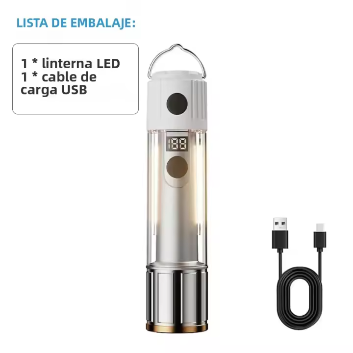 Linterna Plegable De Camping Luz Portátil Telescopio Recargable Por USB Lámpara De Tenda Con Base Para Exteriores Y Aventuras Al Aire Libre - 1